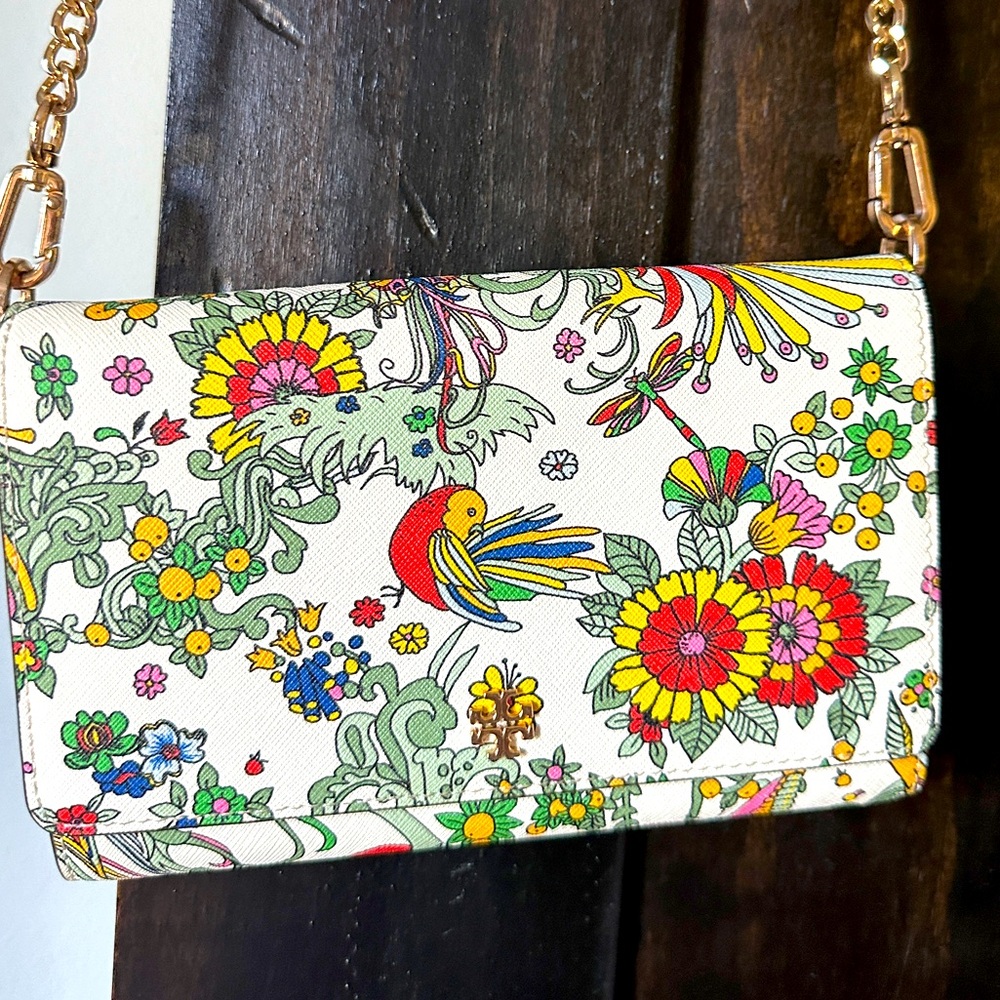 Tory Burch Emerson Printed Chain Wallet